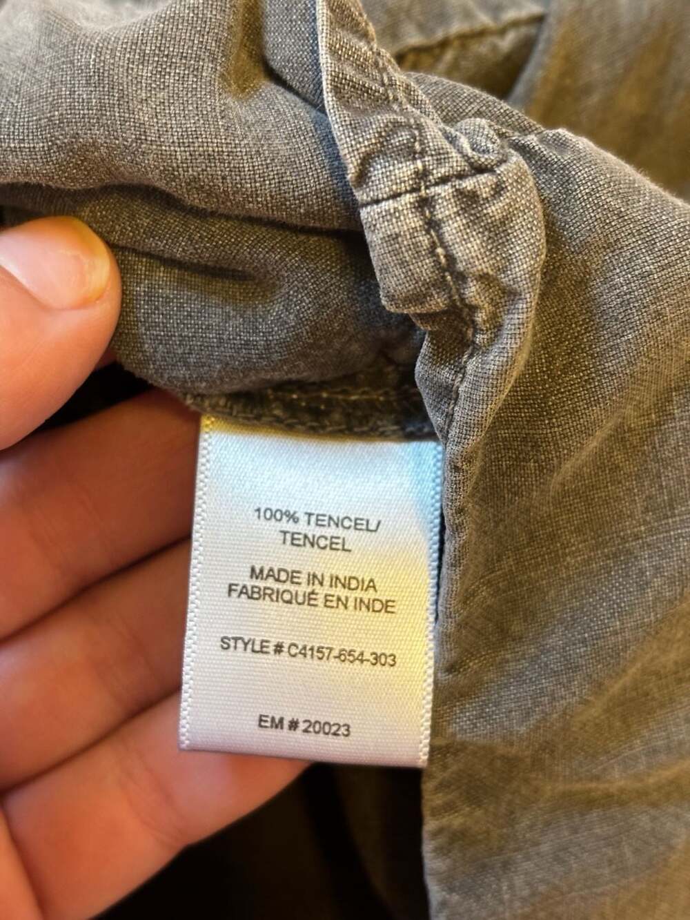 Cloth & Stone Tencel Short Sleeve Tie Front Button Down Shirt Size L - Picture 3 of 4